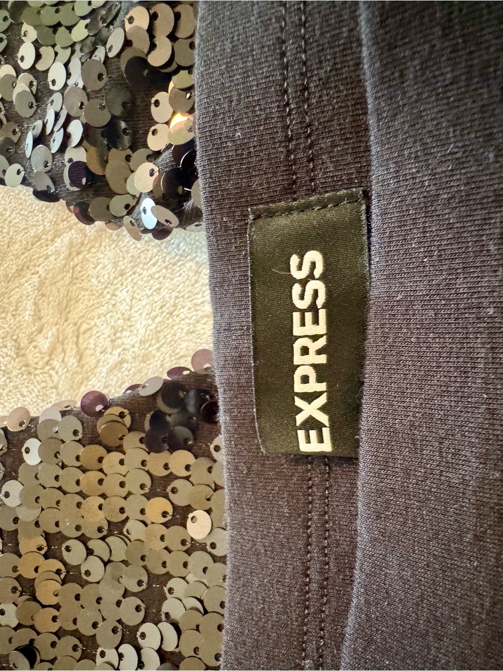 Express Black Sequin Pants NWT Size L $88 - Picture 3 of 6